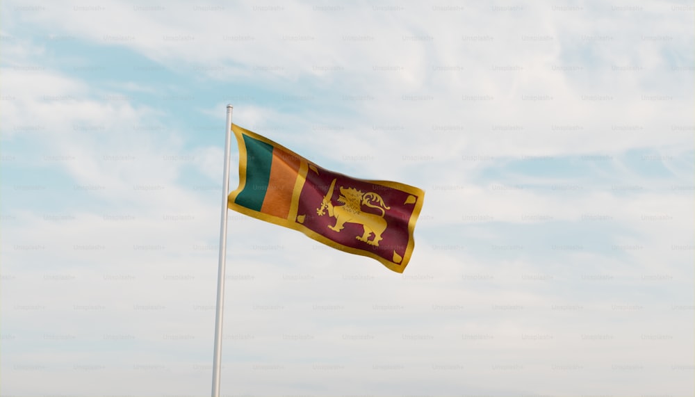 a flag on a pole