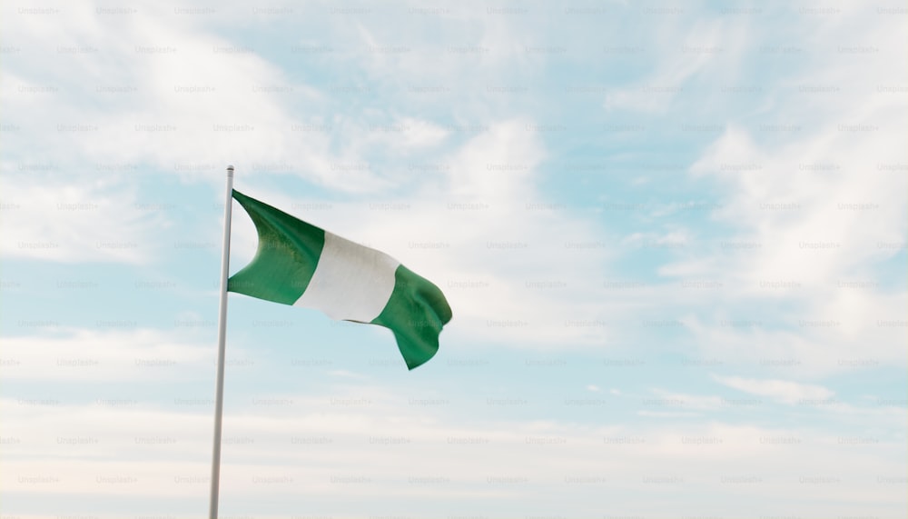 a flag on a pole