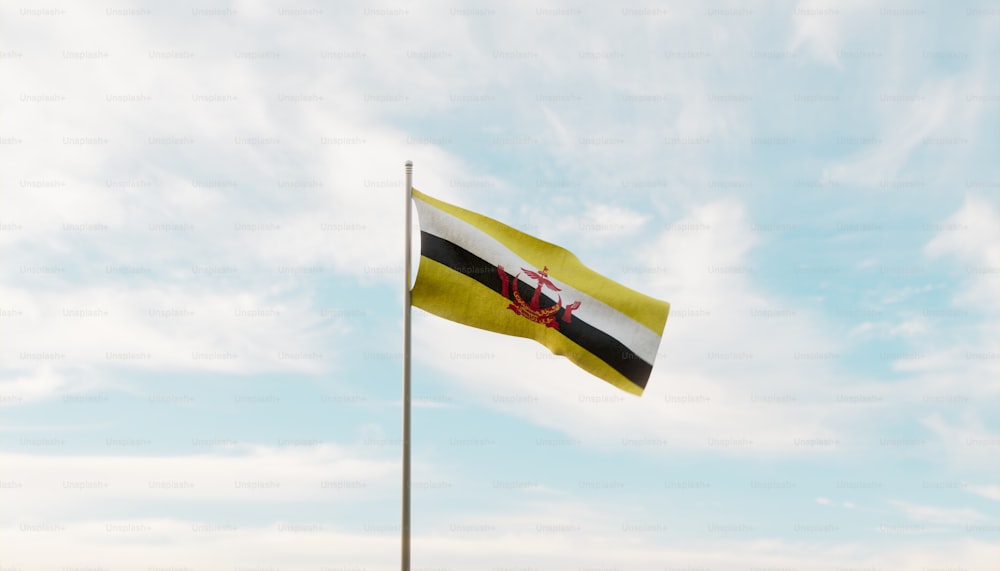 Un drapeau sur un poteau
