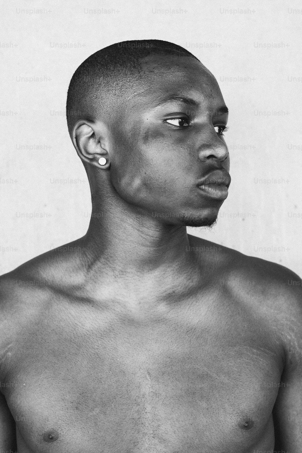 Premium Photo  Sad young african man profile view thinking in black and  white