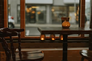 a table with candles on it