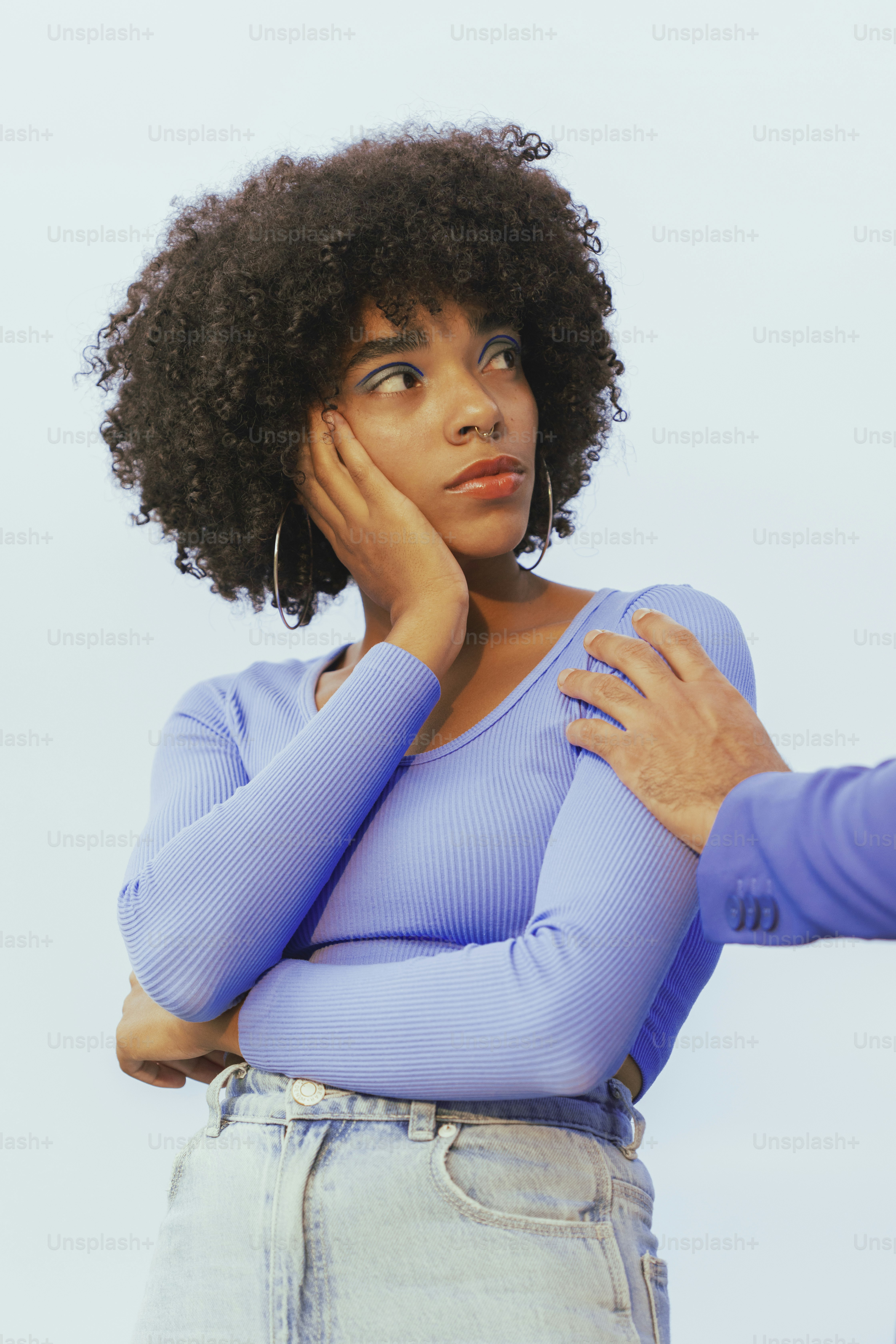 a person with curly hair