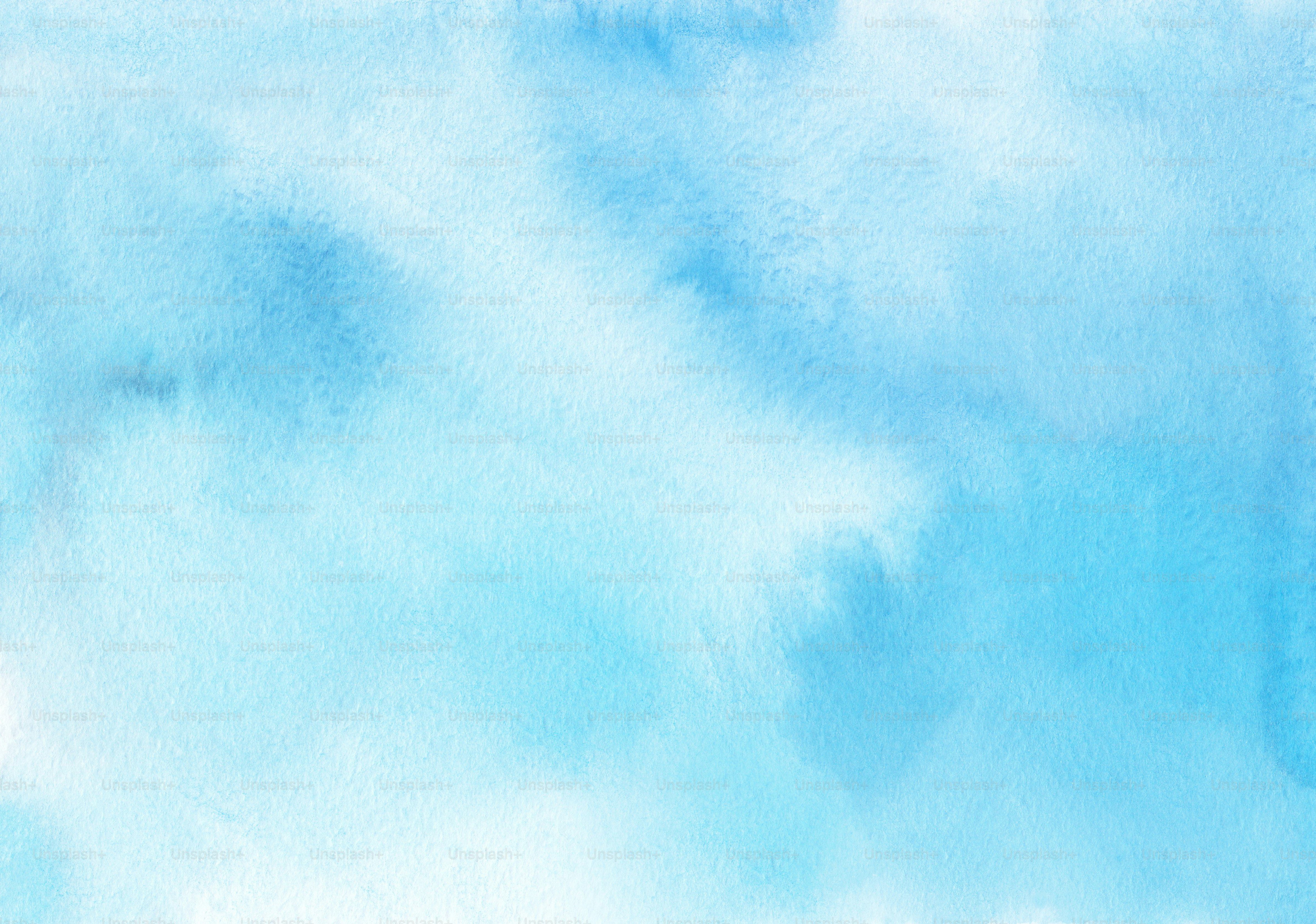 a watercolor painting of a blue sky with clouds