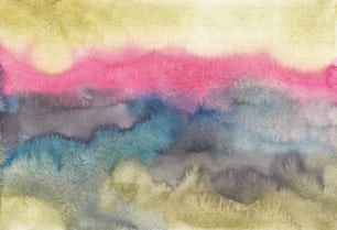 a painting of a multicolored sky with clouds