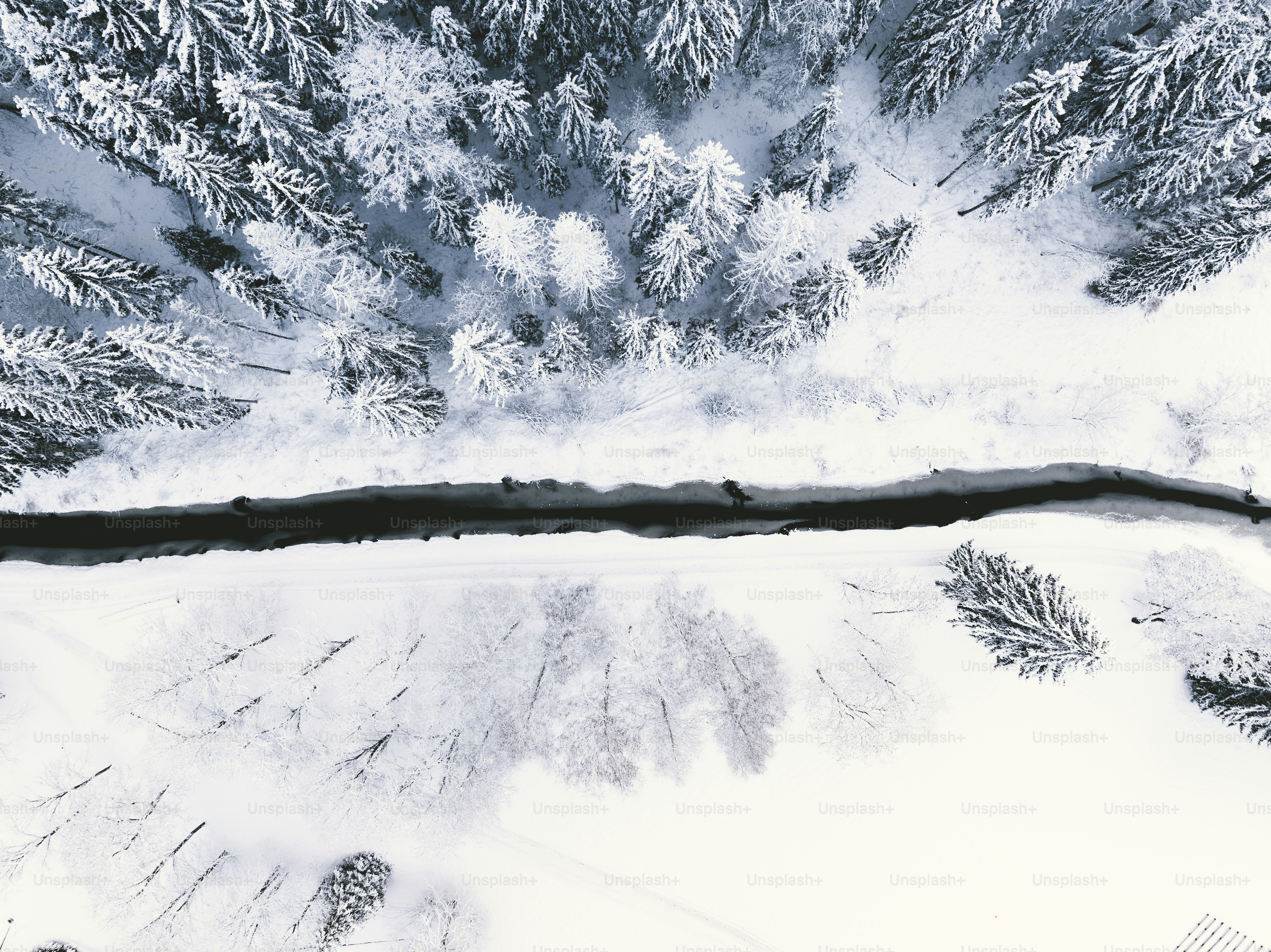 An aerial view of a snow covered forest photo – Forest Image on Unsplash