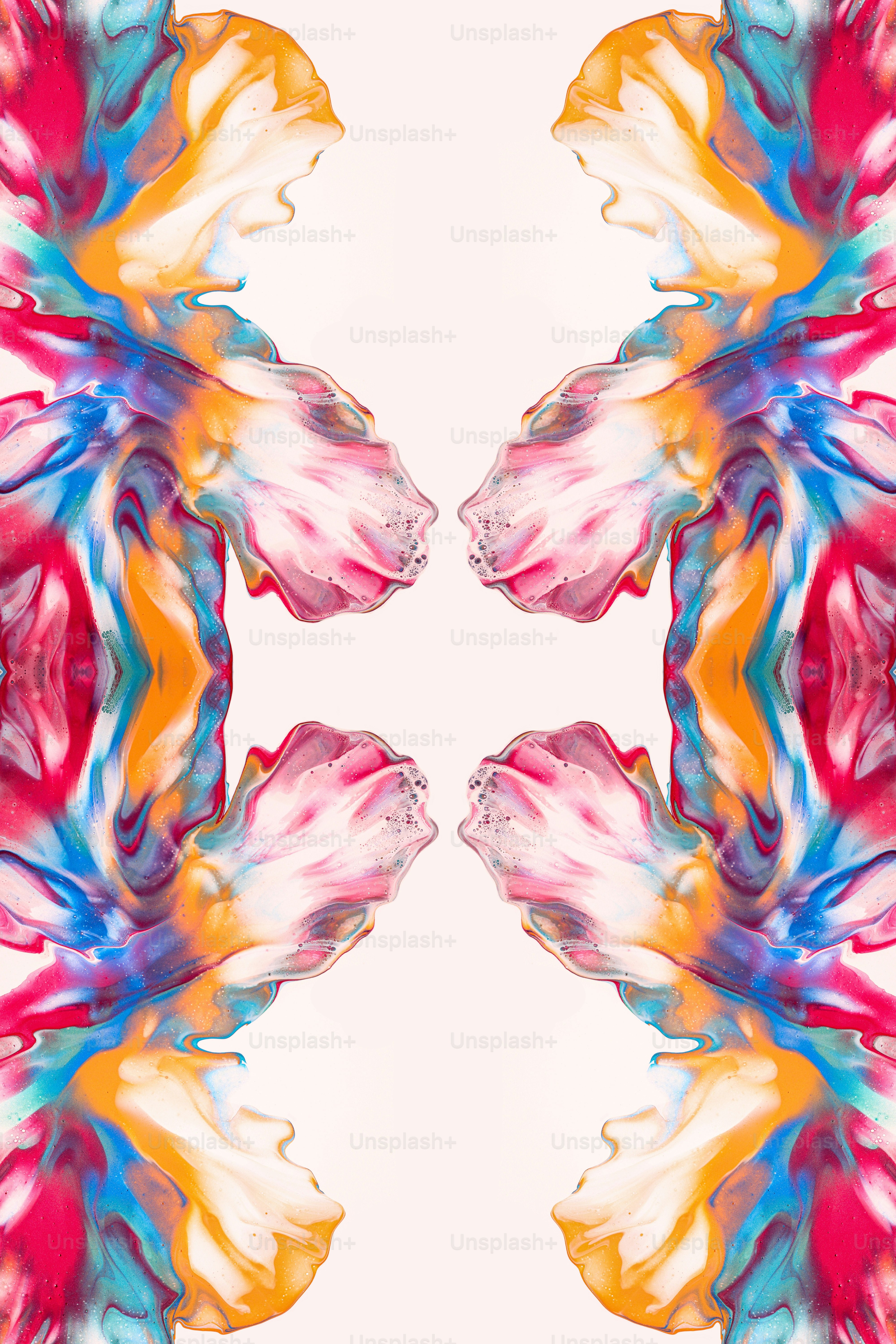 a colorful flower with a white background