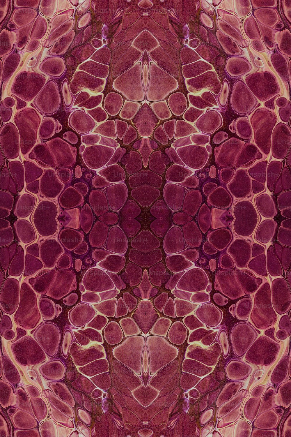 ein rotes und rosa abstraktes Design mit vielen Blasen