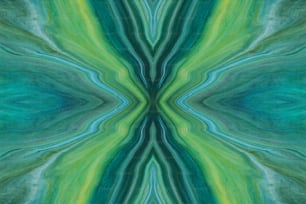 a green and blue abstract painting
