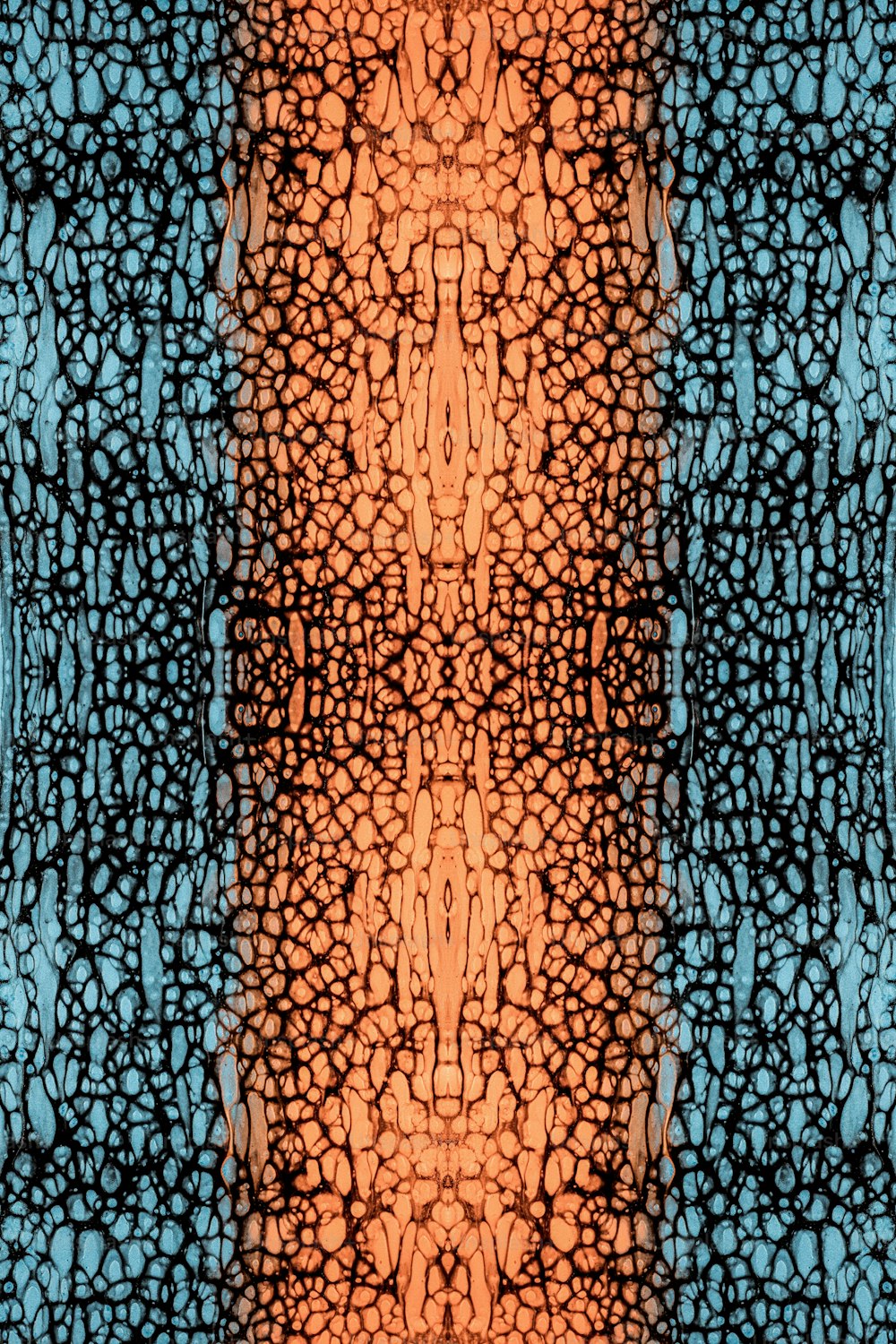 ein oranger und blauer Hintergrund mit einem Muster