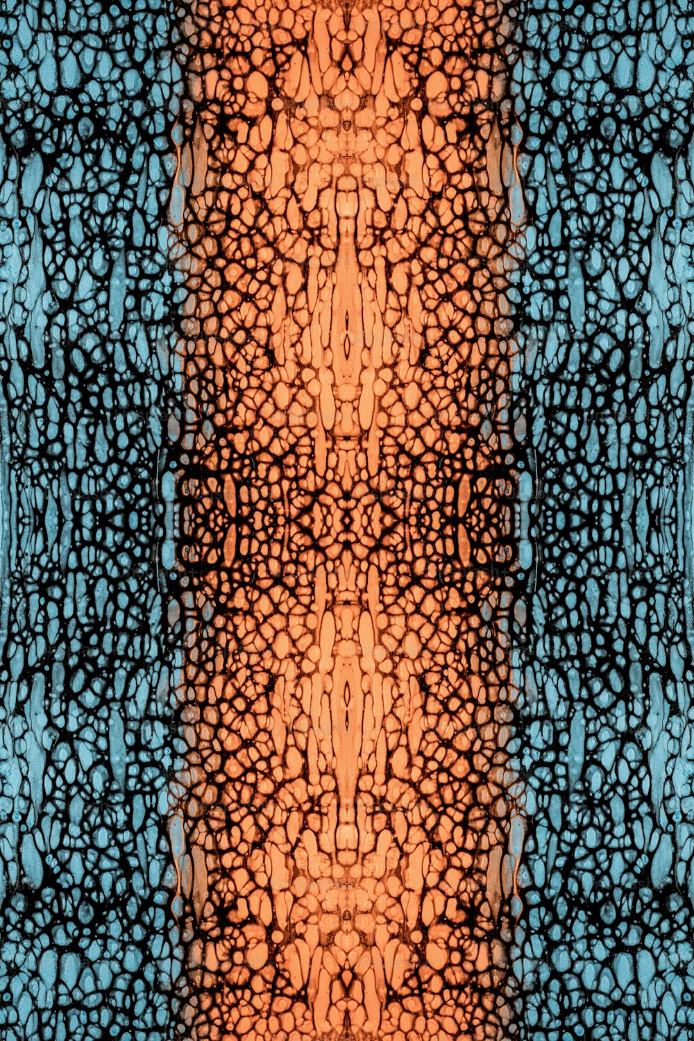 an orange and blue background with a pattern