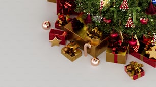 Un grupo de regalos de Navidad bajo un árbol de Navidad