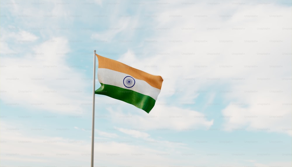 the indian flag is flying high in the sky