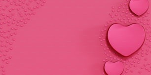 two pink hearts on a pink background