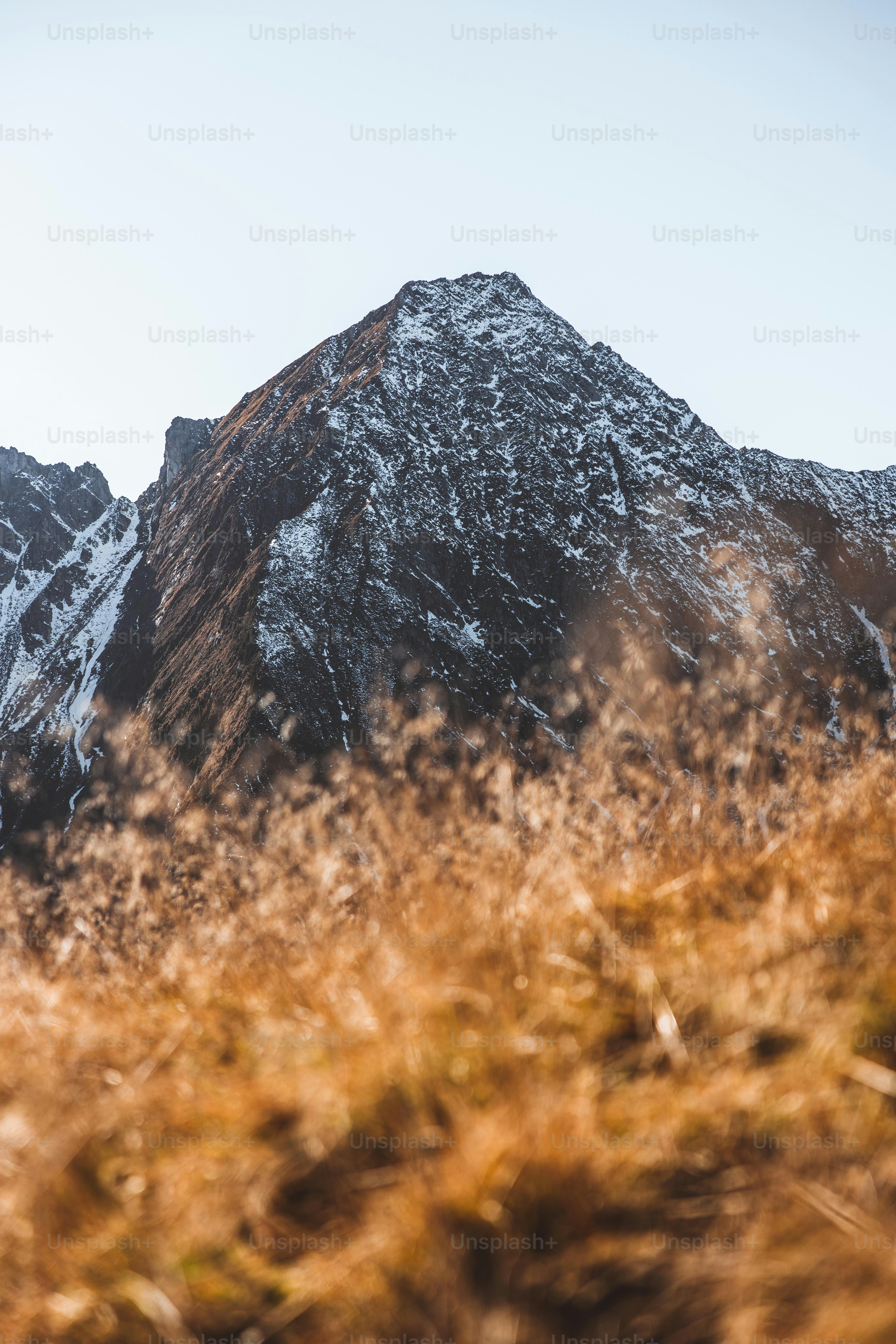 a mountain with snow on top of it