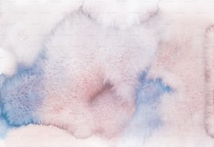 a watercolor painting of white and blue clouds