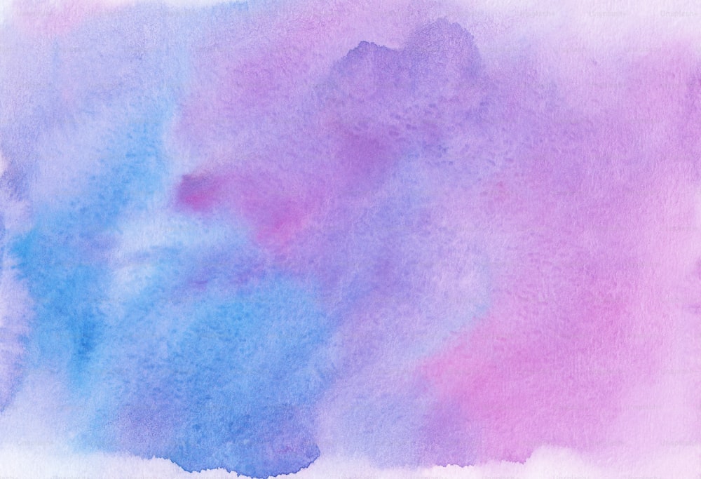 a watercolor painting of purple and blue