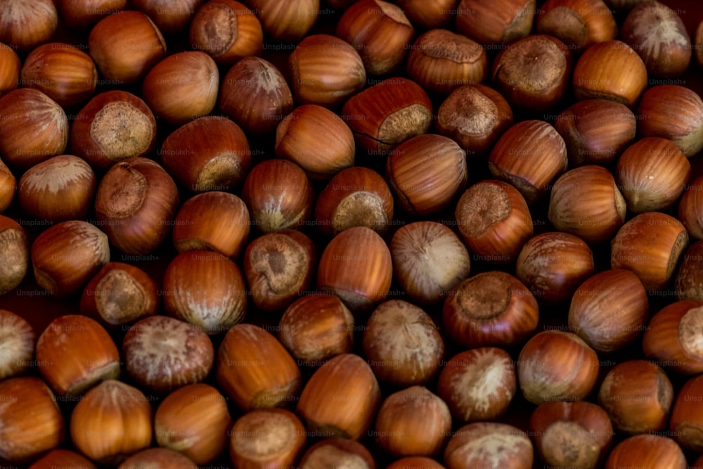 a bunch of nuts that are brown in color