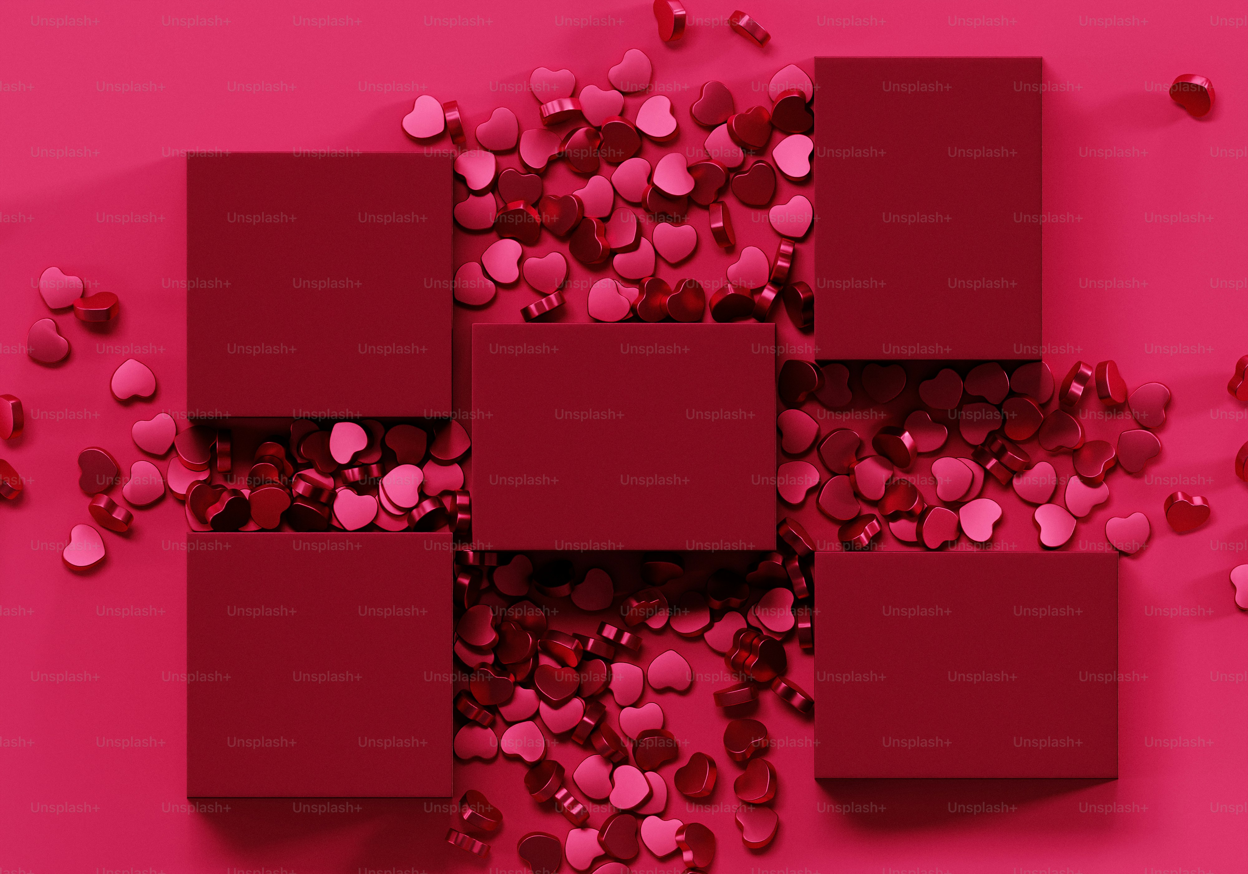A pink background with hearts scattered around it photo – Abstract ...