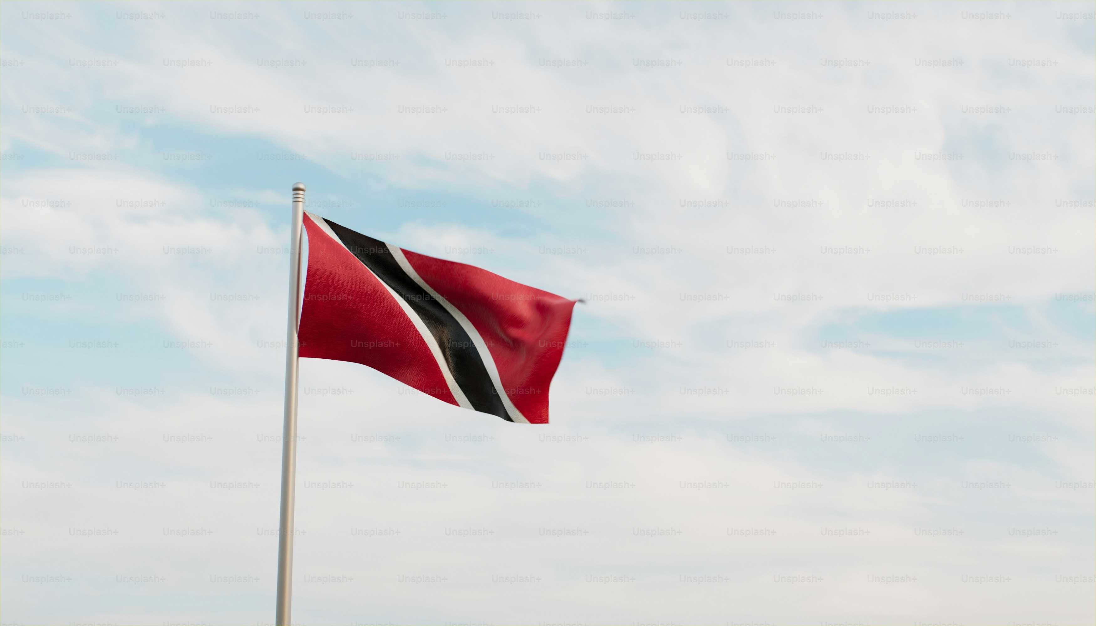 a flag waving in the wind on a cloudy day