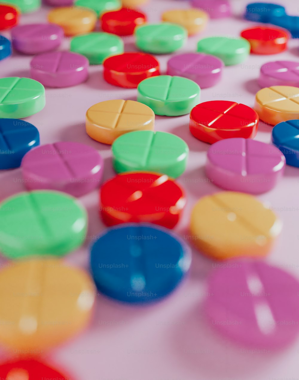 a close up of many different colored buttons