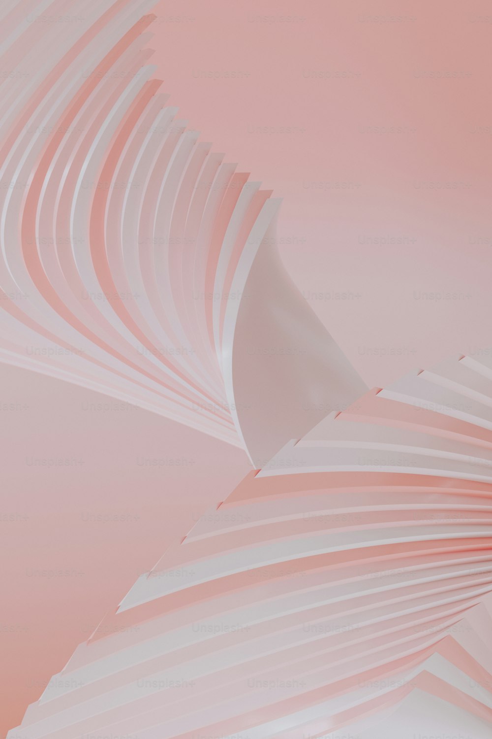Una foto abstracta de un objeto blanco curvo