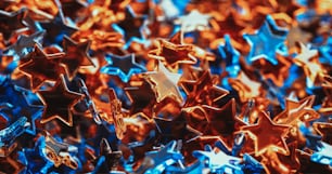 a close up of a bunch of shiny stars