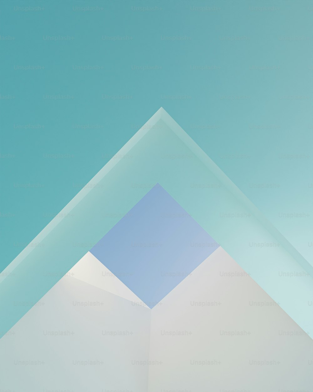a blue and white abstract background with a triangular shape