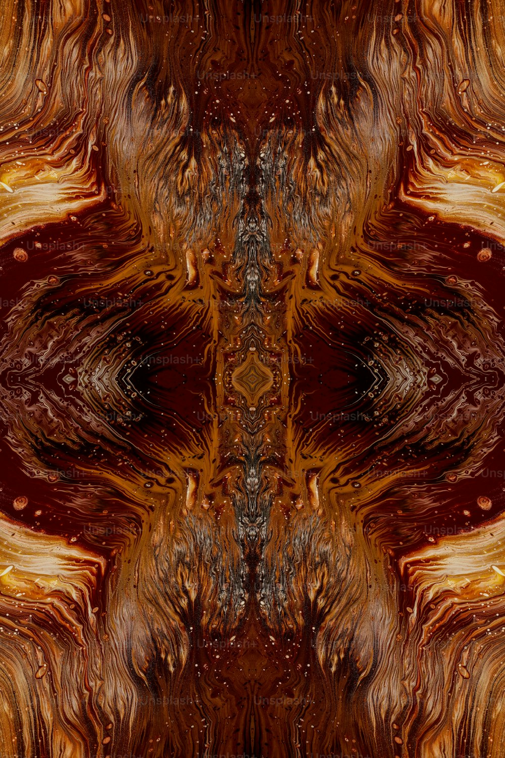 Ein abstraktes Bild eines braunen und orangefarbenen Musters
