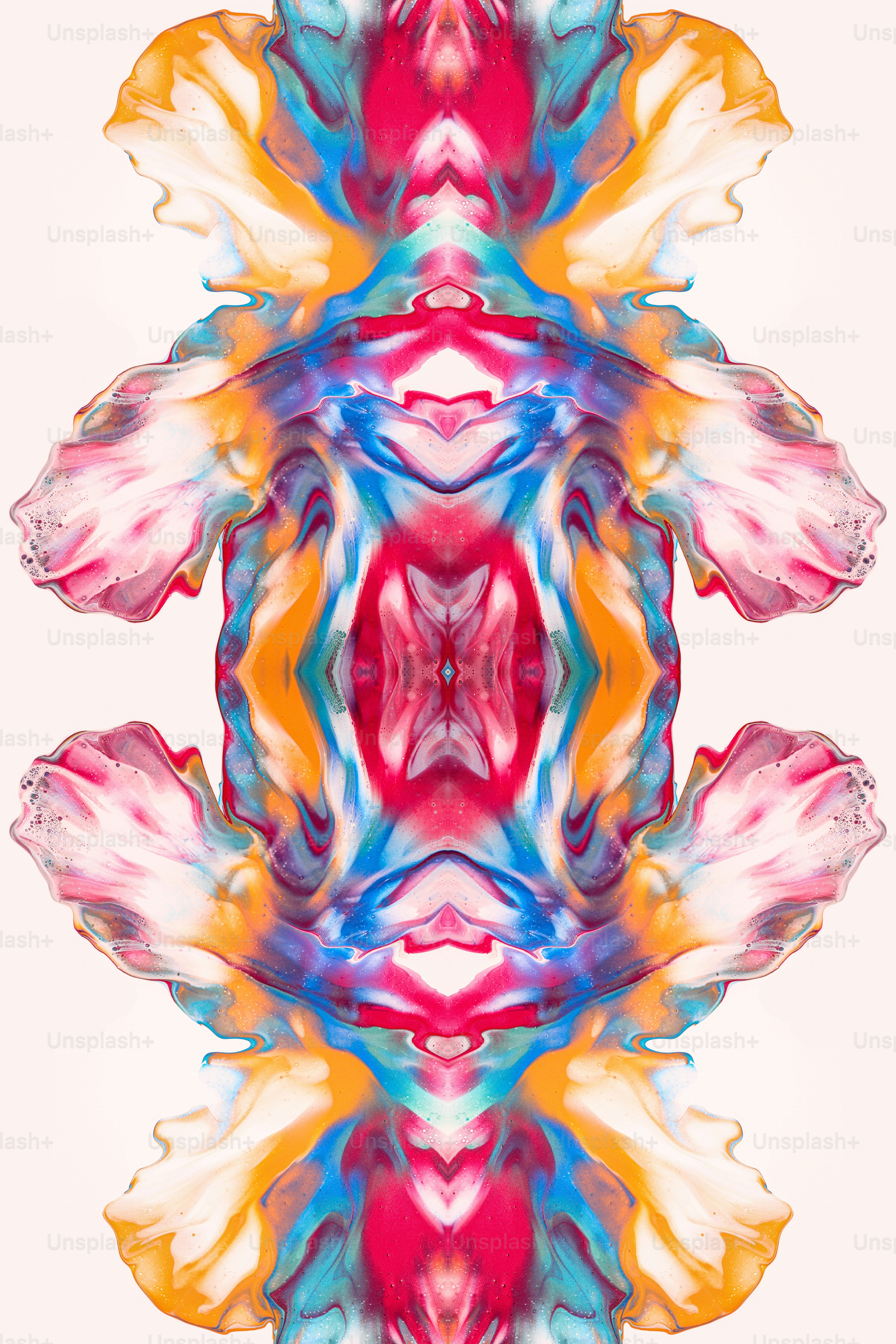 une image multicolore d’une fleur avec un fond blanc