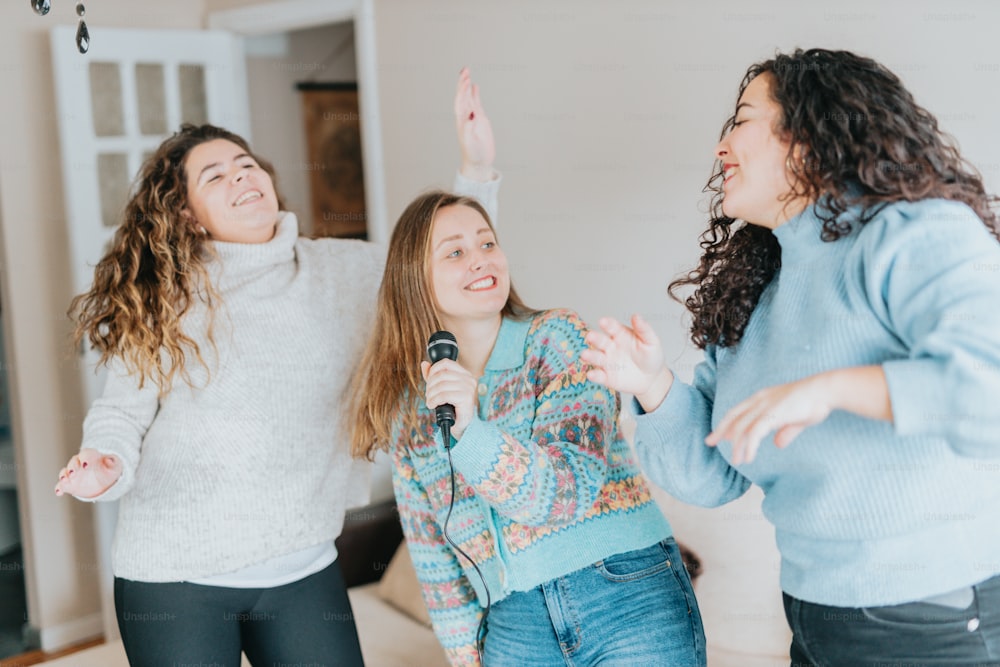 a group of women standing next to each other