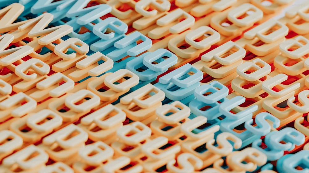 um close up das letras feitas de plástico