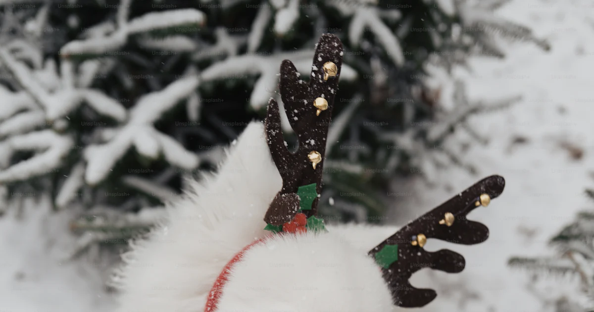 Costume De Renne Pour Chien – Bandeau Avec Bois De Cerf Réglable – Accessoire Noël, Cosplay, Fêtes – Taille Unique