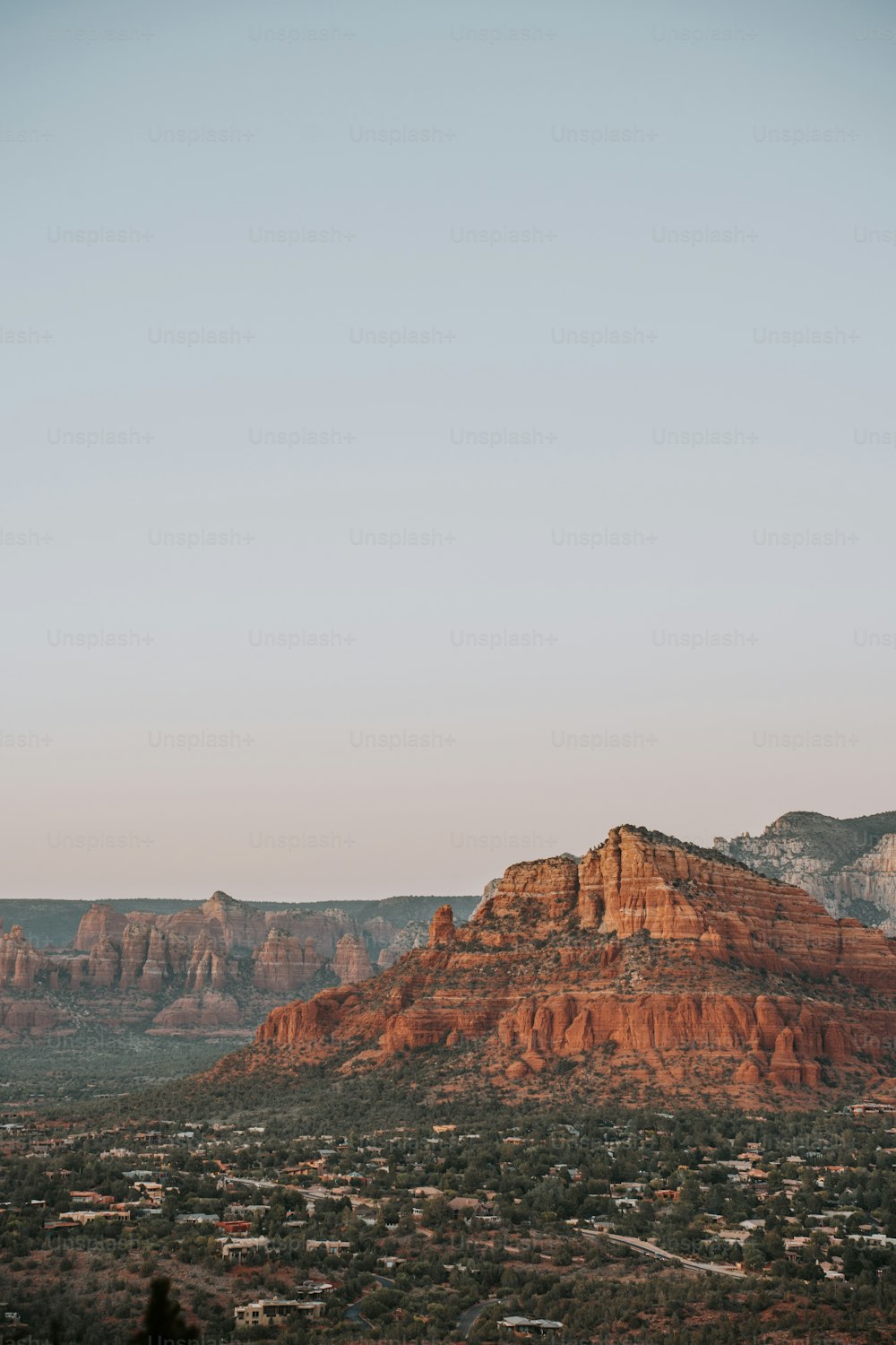 a view of a mountain with a sky background