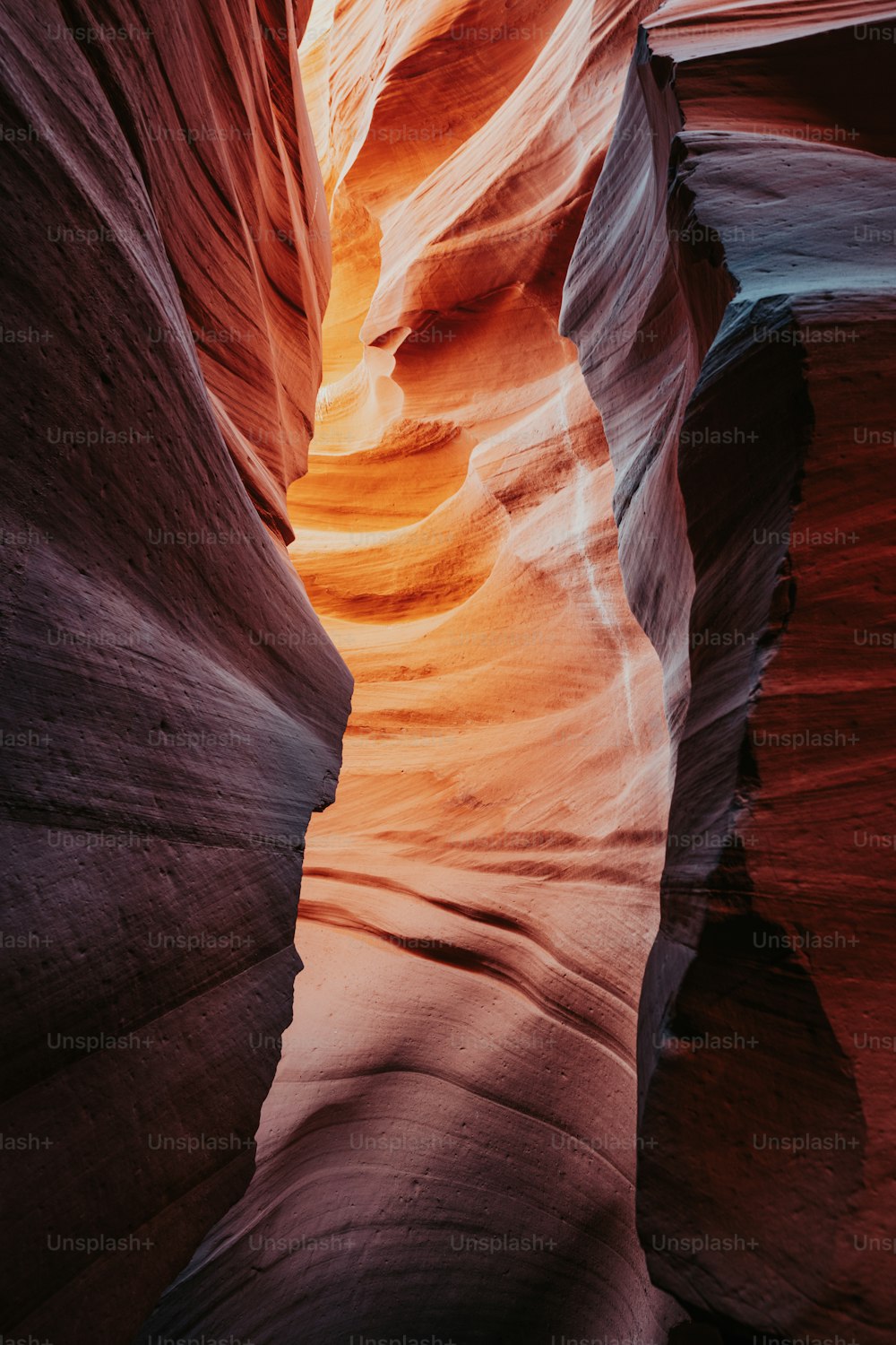 a narrow slot in the side of a canyon