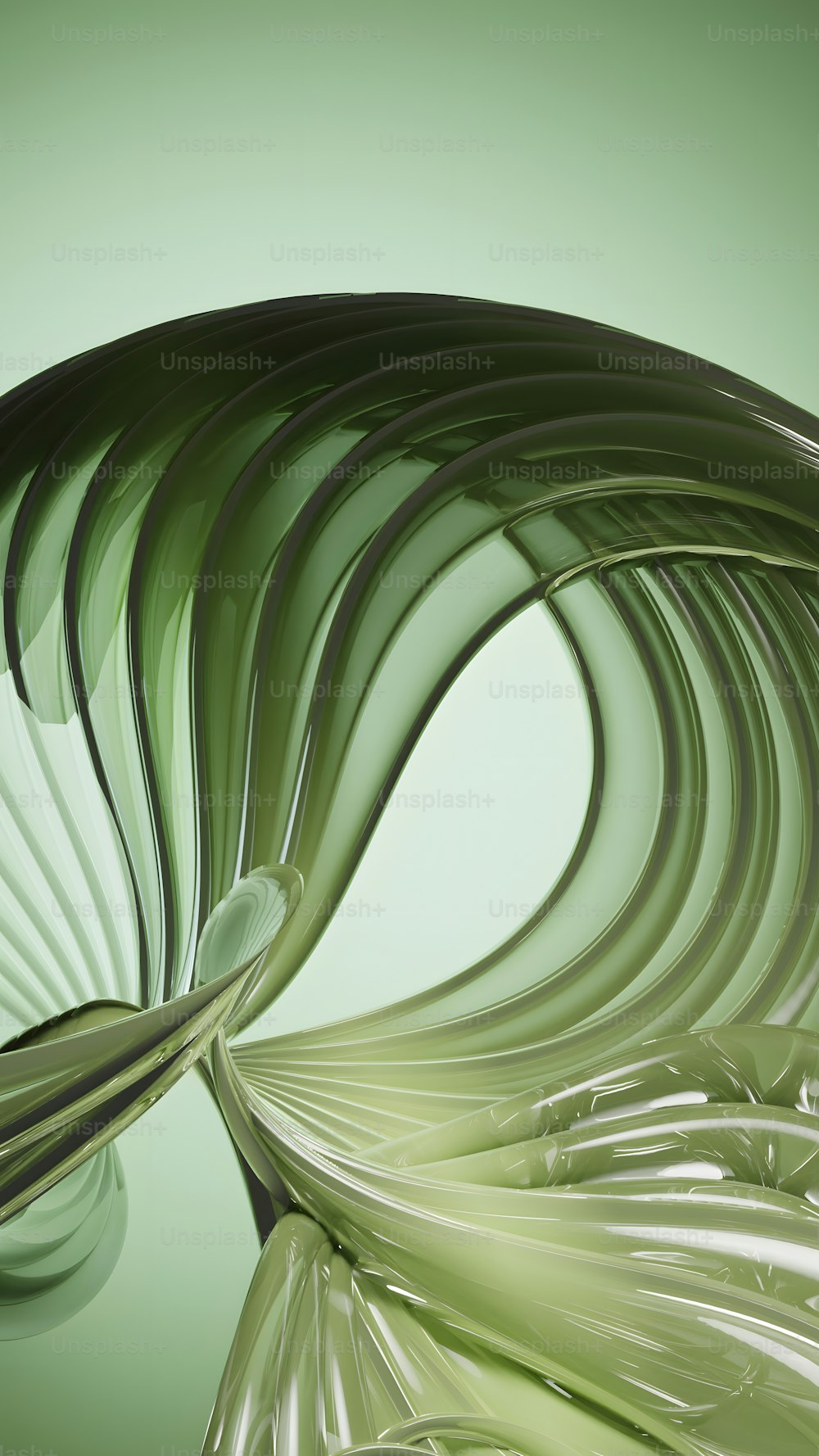 Un diseño abstracto verde y blanco sobre un fondo verde