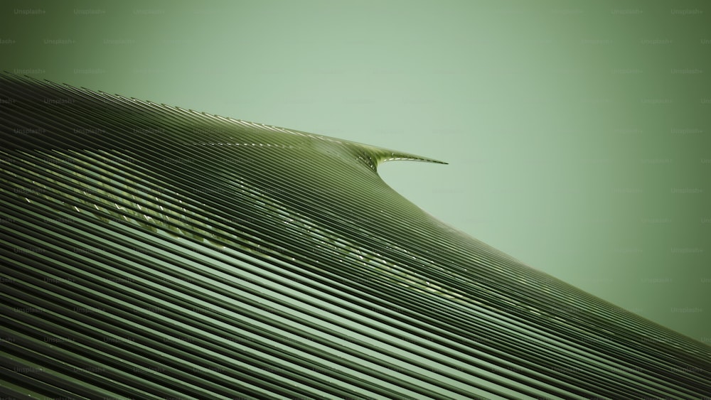 a close up of a building with a green background