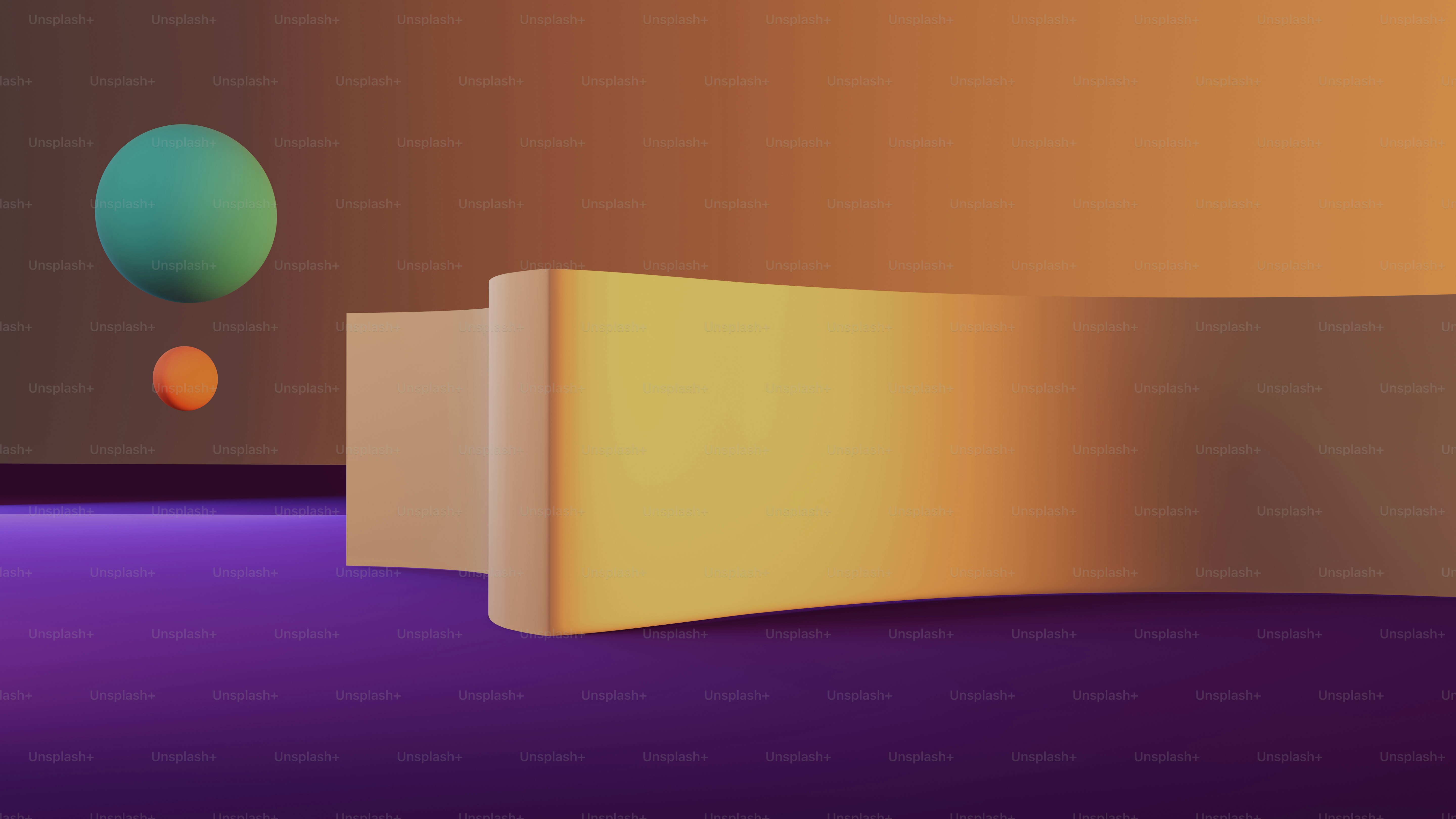 an abstract image of a curved wall and a balloon