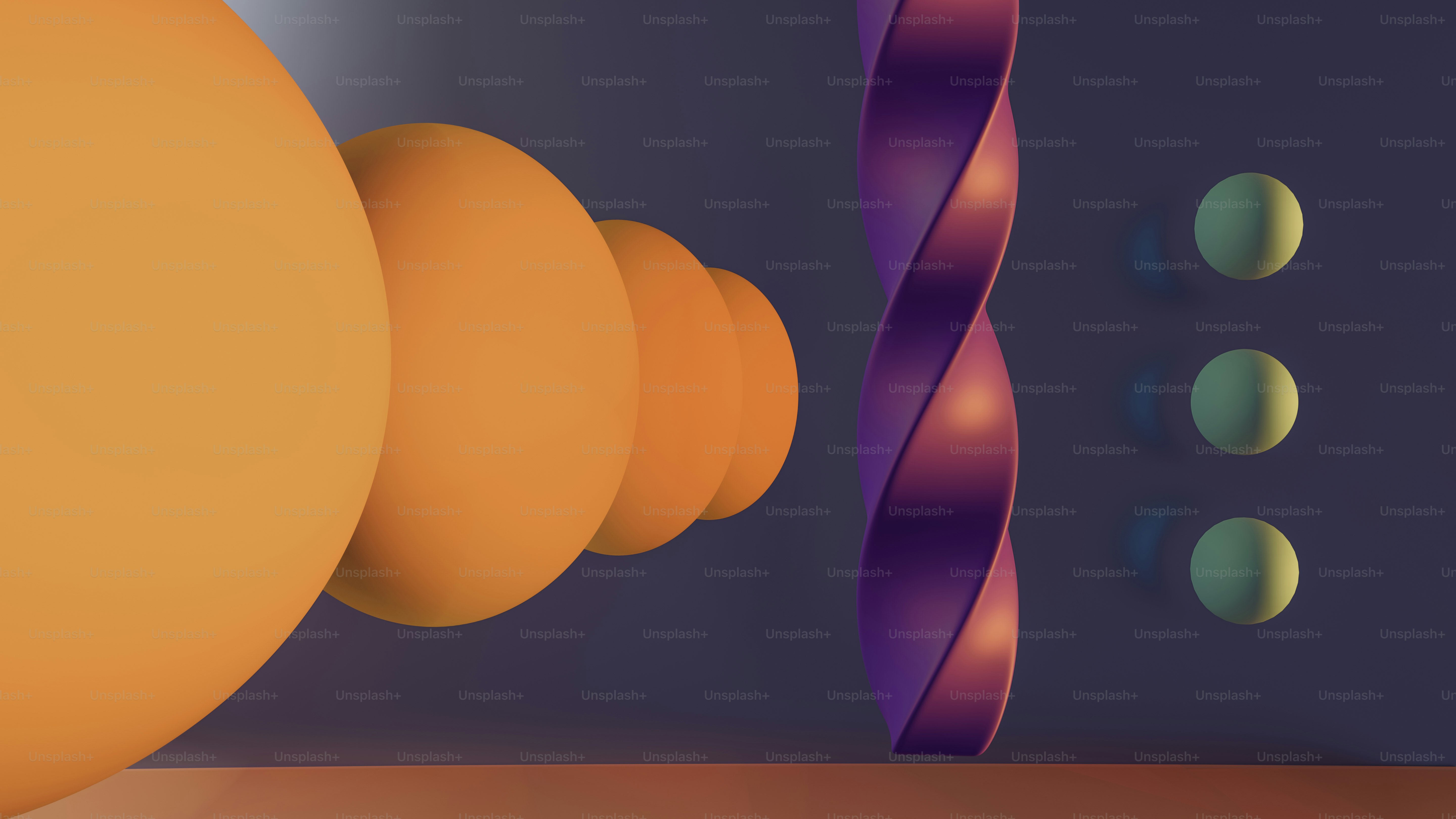 a computer generated image of a sphere and a line of spheres