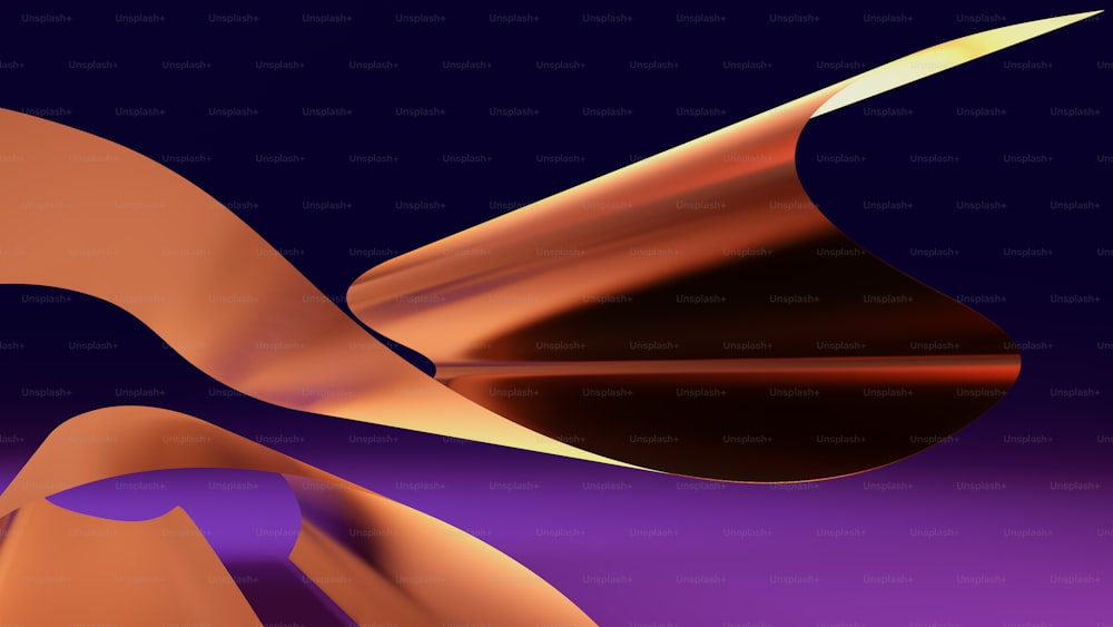 紫と金色の抽象的背景に曲線