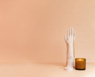 a fork and a candle on a table
