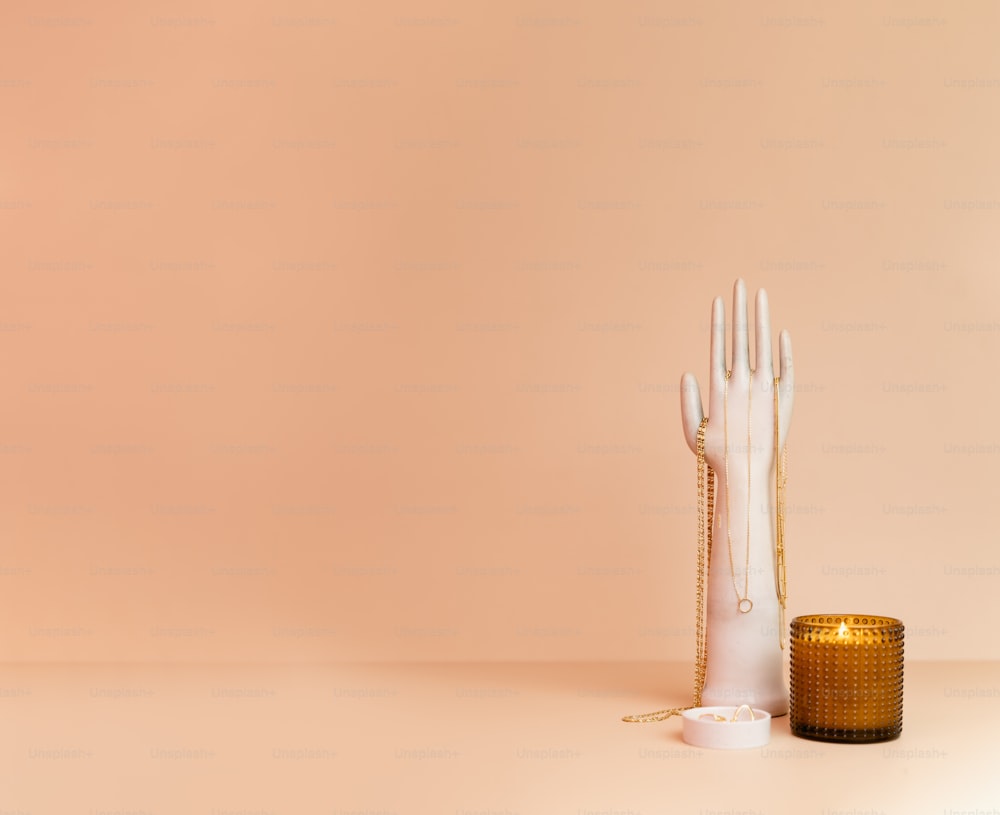 a fork and a candle on a table