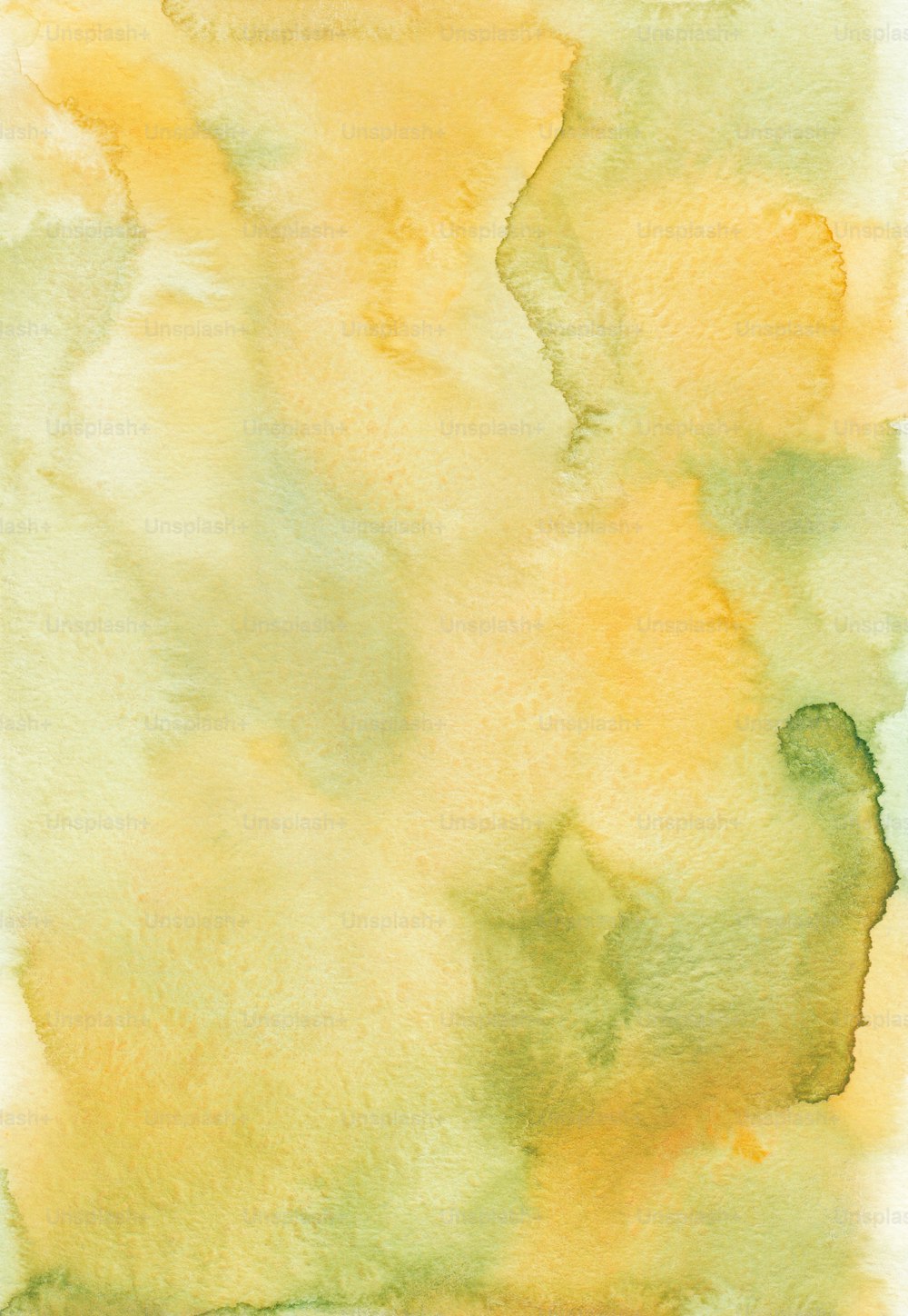 a watercolor painting of yellow and green colors