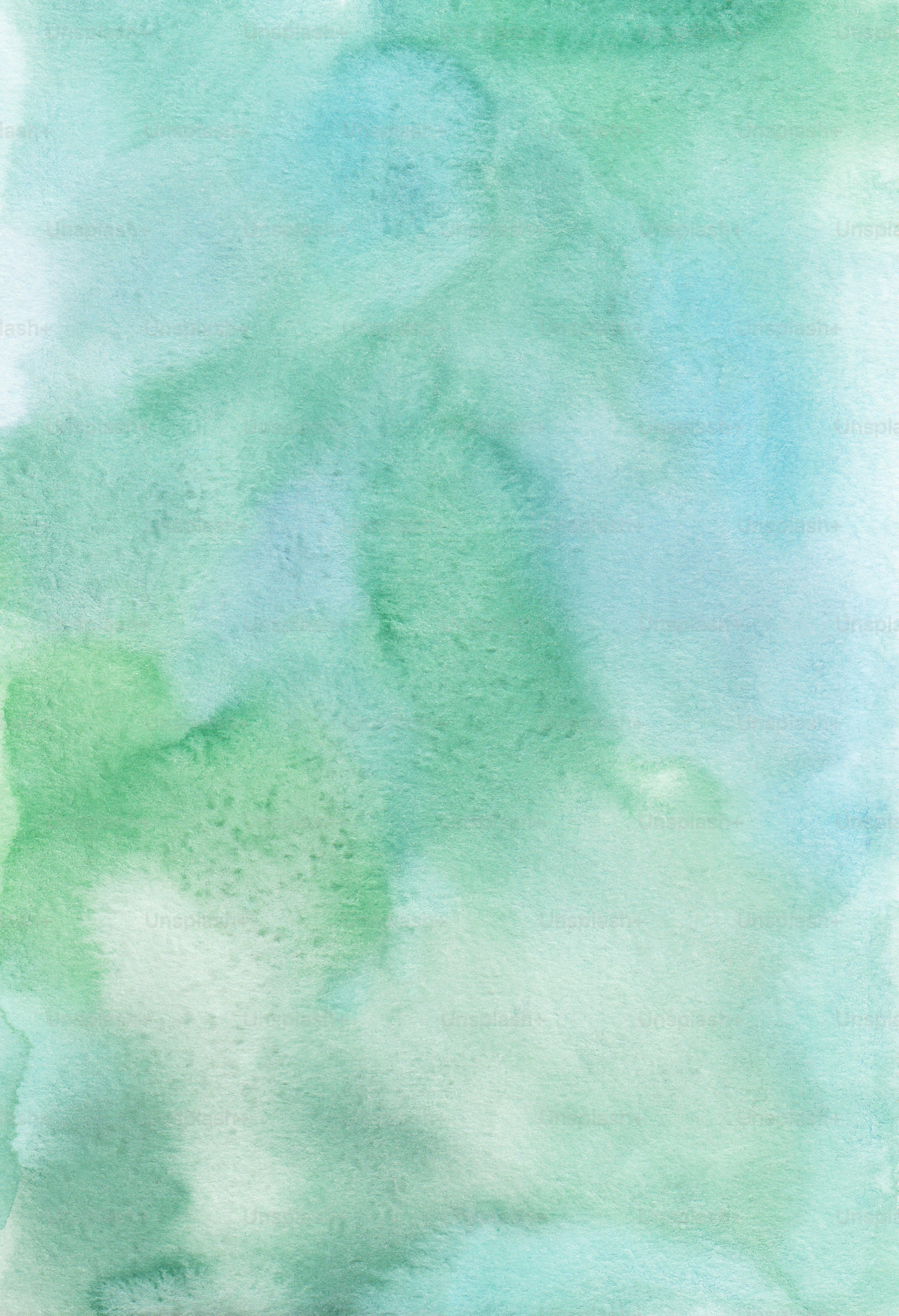 une aquarelle de vert et de bleu