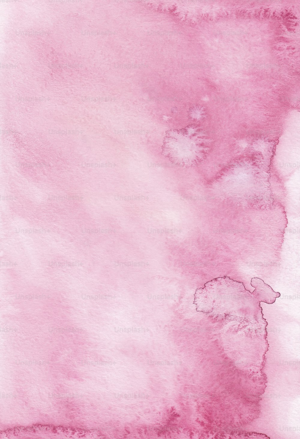 a watercolor painting of a pink and white background