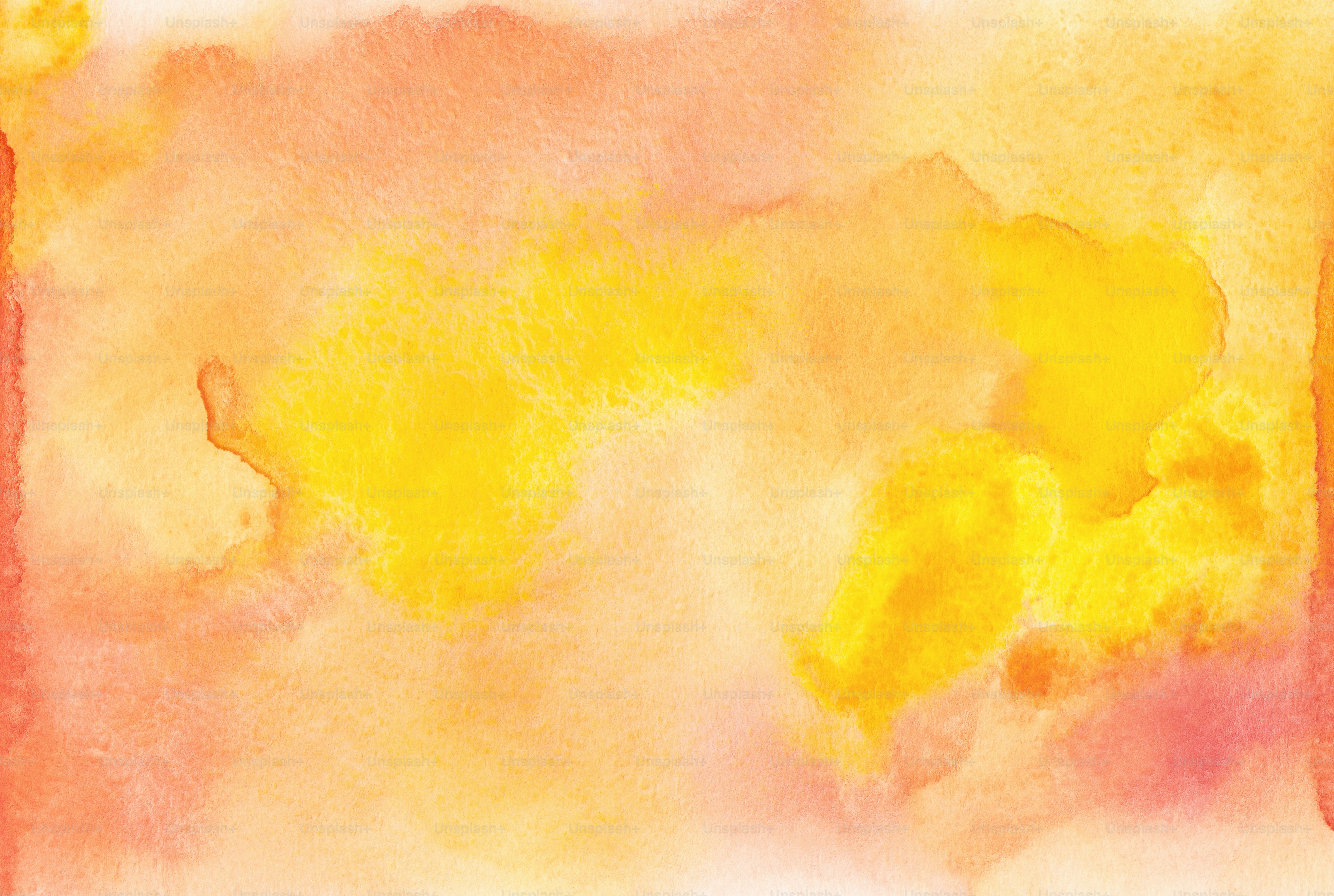 a watercolor painting of a yellow and pink background