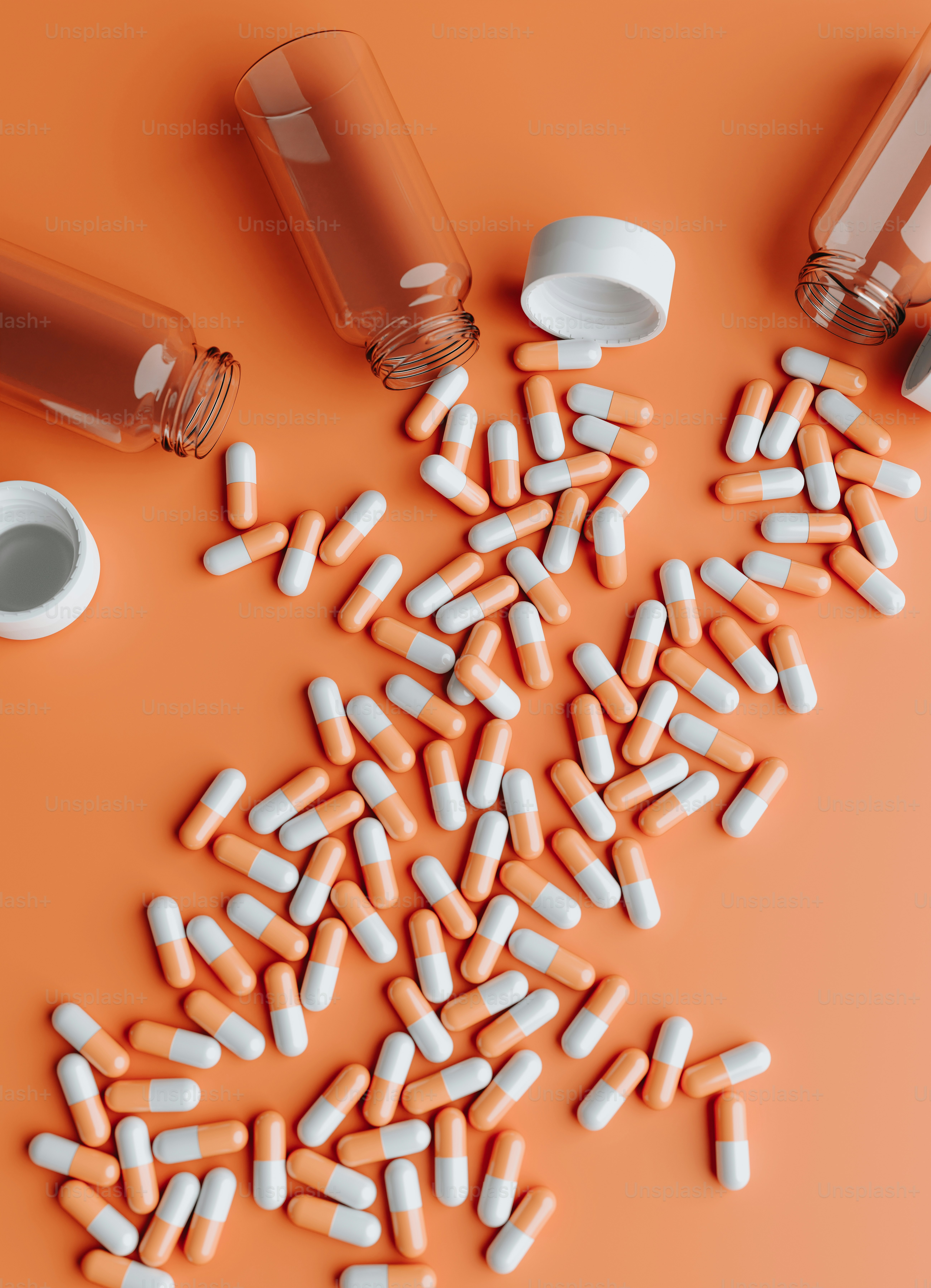a pile of pills sitting on top of a table