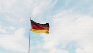 하늘 높이 날아가는 독일 국기