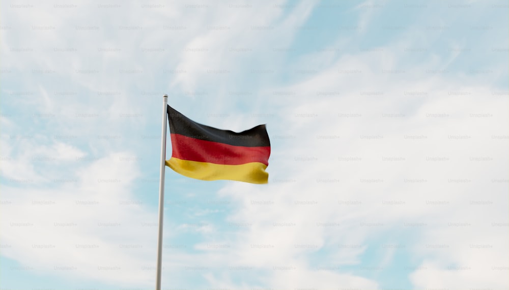 a german flag flying high in the sky