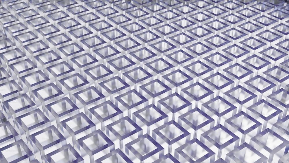 a very large pattern of white squares on a white surface