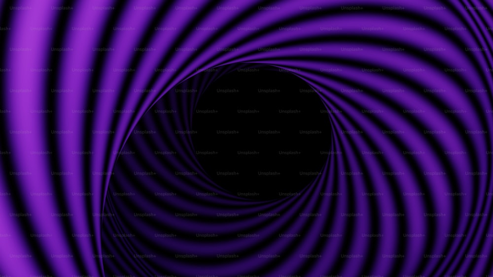 um túnel preto e roxo com um centro preto
